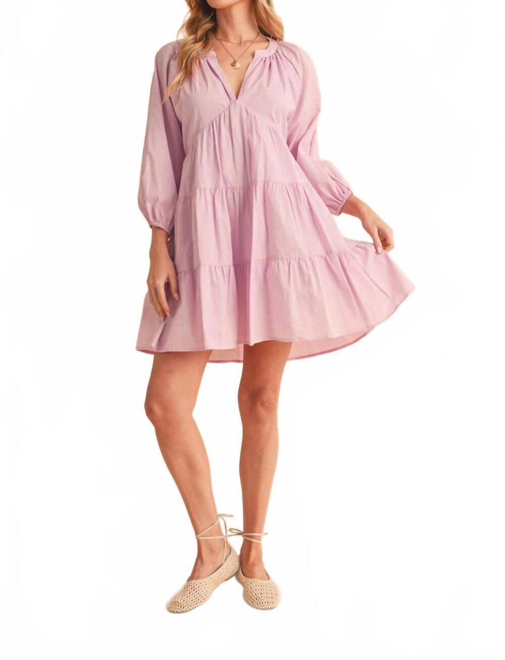 NEW AEMI + CO jenay tiered dress in lilac